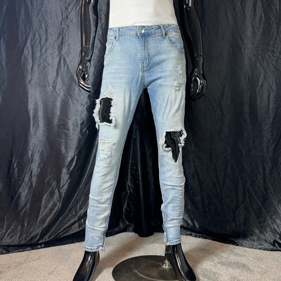 Men distressed Ripped denim jeans - Picture 1 of 5